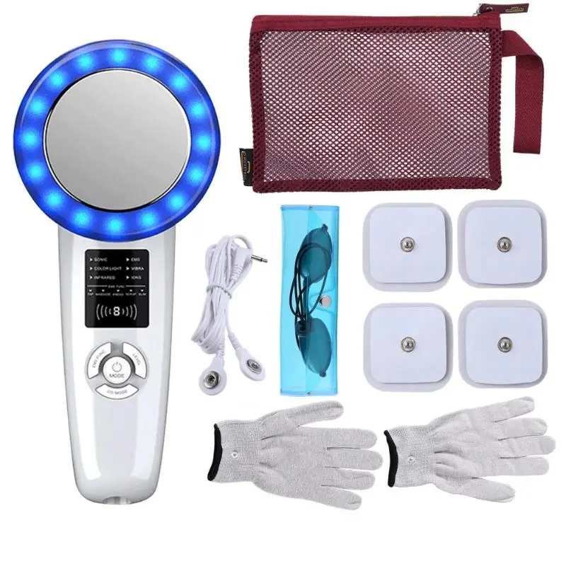 6 in1 RF Face Lifting EMS Infrared Ultrasonic Body Massager Device Ultrasound Slimming Fat Burner C