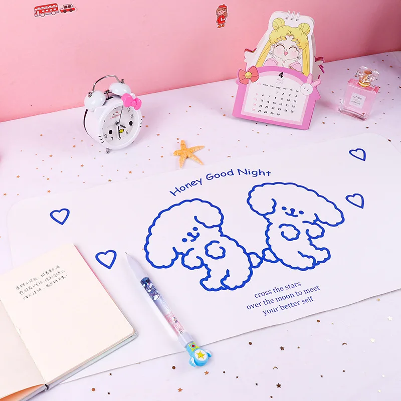

New Arrive Simple Cute Oversized Leather Desktop PU Leather Table Mat Home Computer Mouse Mat Office Extended Writing Desk Mat