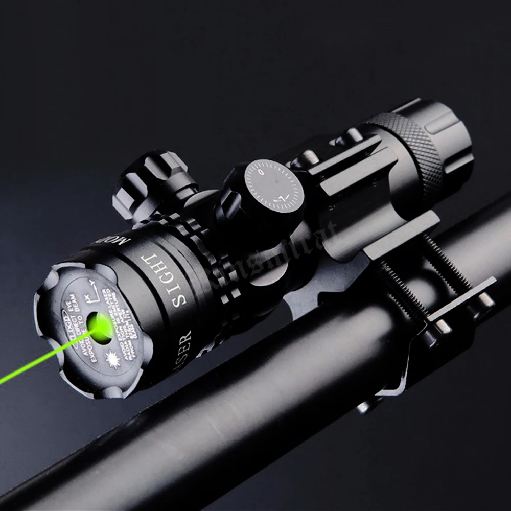 Scope com Montagem para Airsoft Lazer para Trilho de Pistola e Rifle Laser Verde Universal Ponteiro Mira Tactical Caça Tiro