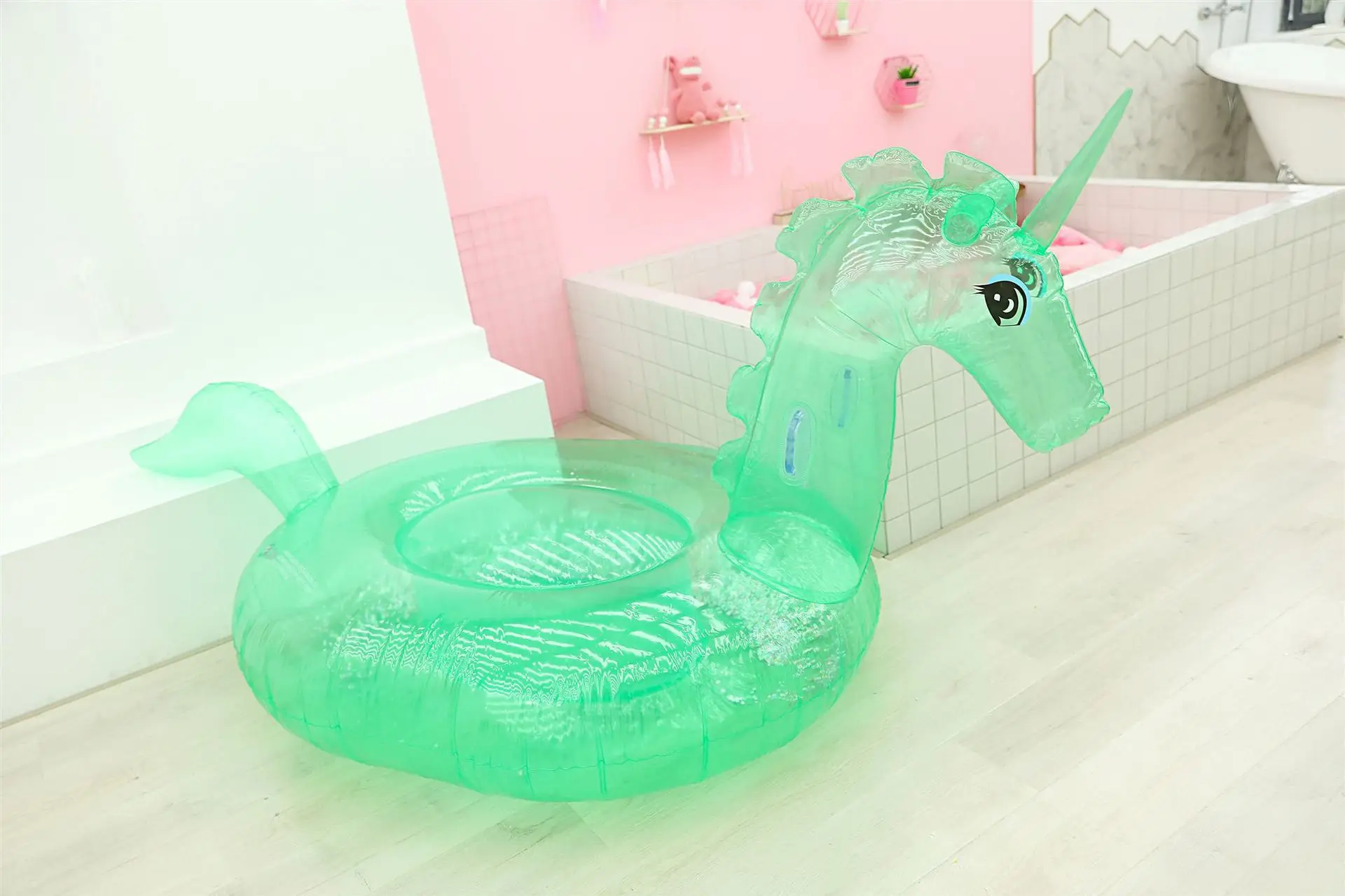 

Inflatable Sequin Transparent Green Transparent Red Unicorn Riding Manufacturers a Large Amount Production Adult Children Aquati
