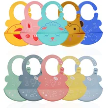 Детские нагрудники Водонепроницаемые Силиконовые Слюнявчики для кормления детские слюнявчики для новорожденных фартуки с рисунком детские нагрудники регулируемые Слюнявчики бандана