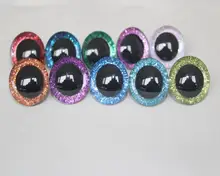Yeux à Paillettes Clairs en 3D, en Plastique, Jouet Sécurisé, avec une Longue Tige, en Tissu à Paillon, en Forme de Rondelle, 9/12/14/16/18/20/24/30/35 mm, 20 pièces