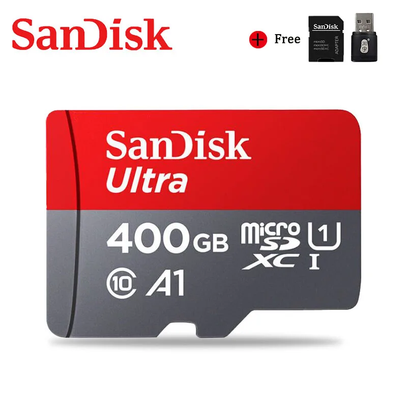 400GB Adp CYCR Двойной Флеш-накопитель SanDisk Memory Card A1 400 Гб 256 ГБ 200 ГБ 128 Гб 64 ГБ, Micro sd карта, Class10 32 Гб оперативной памяти, 16 Гб встроенной памяти, карта памяти Microsd TF/SD флеш-карта для смартфона - Емкость: 400GB Adp CYCR