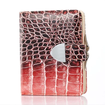 

Credit Card Holders Women Short Coin Purses Girl Crocodile Pattern Lady Women's Wallets Pu Leather Classic Hasp Wallet