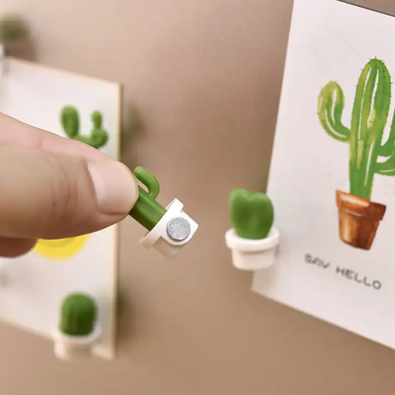 6 ピース セット冷蔵庫マグネットかわいいサボテン冷蔵庫マグネット小サボテン多肉植物家庭用冷蔵庫装飾メッセージステッカー 冷蔵庫マグネット Aliexpress