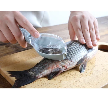 

Fish Skin Brush Scraping Fishing Scale Brush Graters Fast Remove Fish knife Cleaning Peeler Scaler Scraper With Knife Device