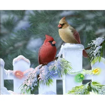 

5D Diamond Painting Bird Flower Cross Stitch Lover Parrot Animal Needlework Home Decorative Full Drill Square Diamond Embroidery