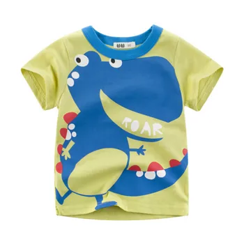 

Summer Kids Boys T-Shirts Dinosaur Pattern Short Sleeve Tops Cute Cartoon Children T-Shirts