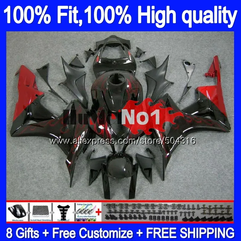 Инъекций для HONDA CBR 600 RR CC 600RR 600F5 CBR600RR Красный Пламя 36MC. 6 CBR600F5 600CC CBR600 RR F5 2007 2008 07 08 обтекатель