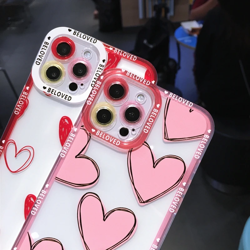 Soft Love Heart Transparent Case For iphone 6