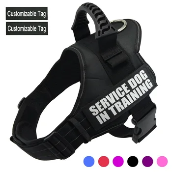 Personalized Dog Harness NO PULL Reflective Nylon Adjustable Training Pet Harness For Small large Dog Vest With Custom patch 1