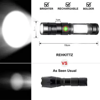 

Rechargeable Flashlight Magnetic Flashlight with COB sidelight,Super Bright LED Y98E