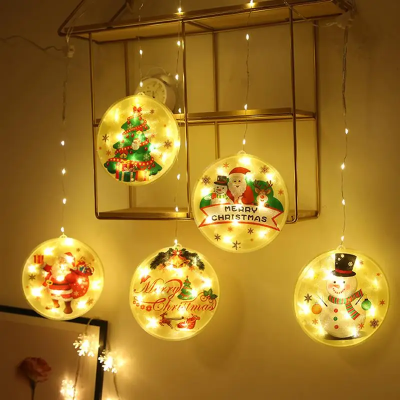 

Christmas Decoration String Light 3D Pendant Lamp Outdoor Indoor Star Snowflake Lights for Home Room Window Curtain Wall Decor
