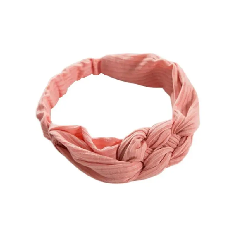 pink Женский широкий тюрбан из хлопка Twist Knot Head wrap оголовье скрученная завязанная повязка для волос - Цвет: pink