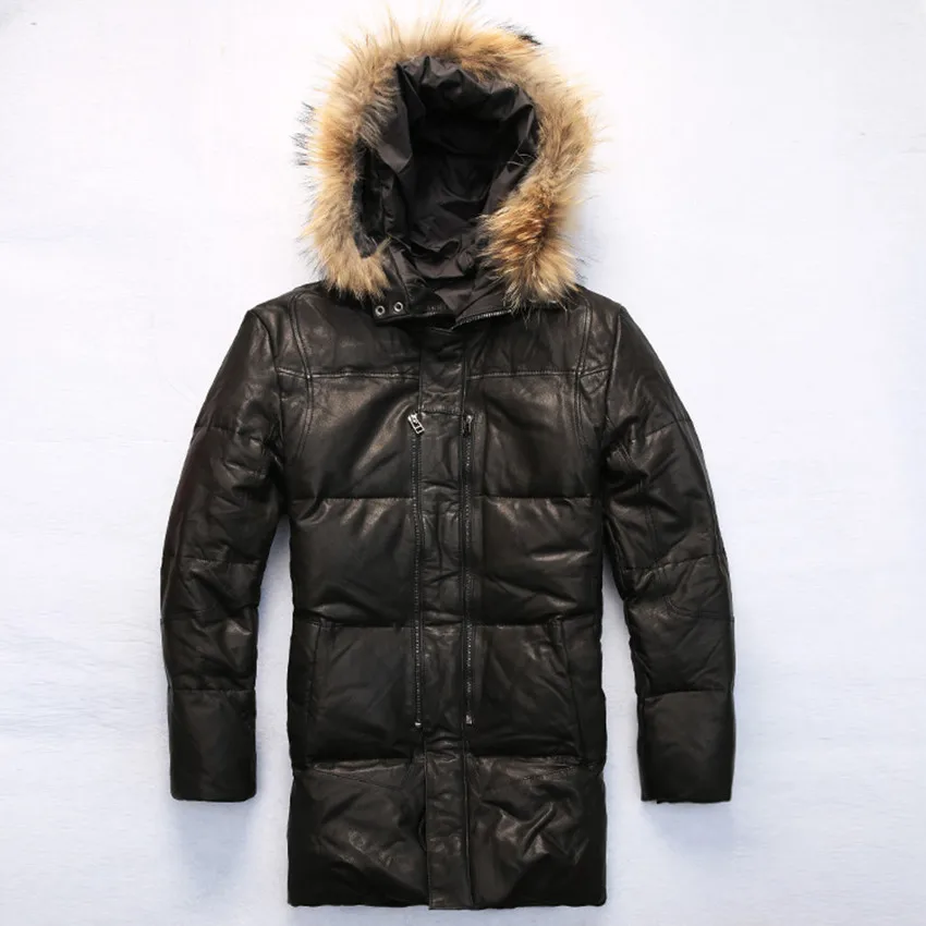 Кожаный Пуховик Мужской Зимний С Капюшоном Купить