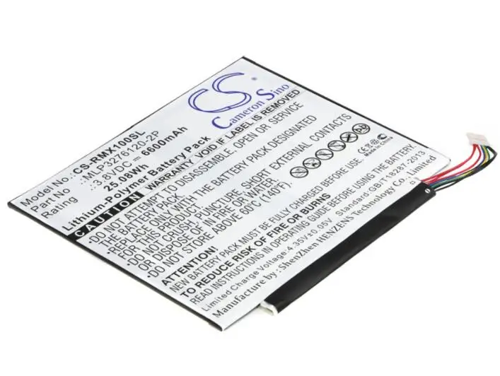 Cameron sino 6600mah аккумулятор для VERIZON Ellipsis 10 Ellipsis 10 XLTE QTAIR7 MLP3276120-2P батарея планшета