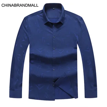 

Autumn Men Youth Fat Man Plus Fat Plus Size Leisure Printing Long Sleeve Shirt