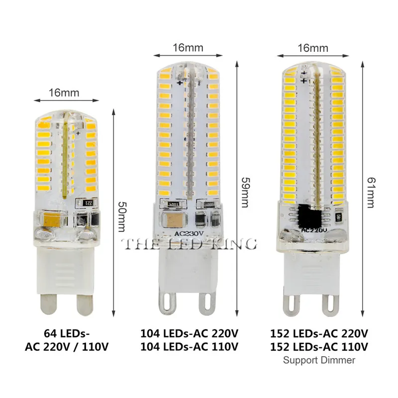 G9 Светодиодный лампа 9 Вт 12 15 21 лампы кукурузы AC 220V SMD 3014 48 64 104 152 светодиодный s