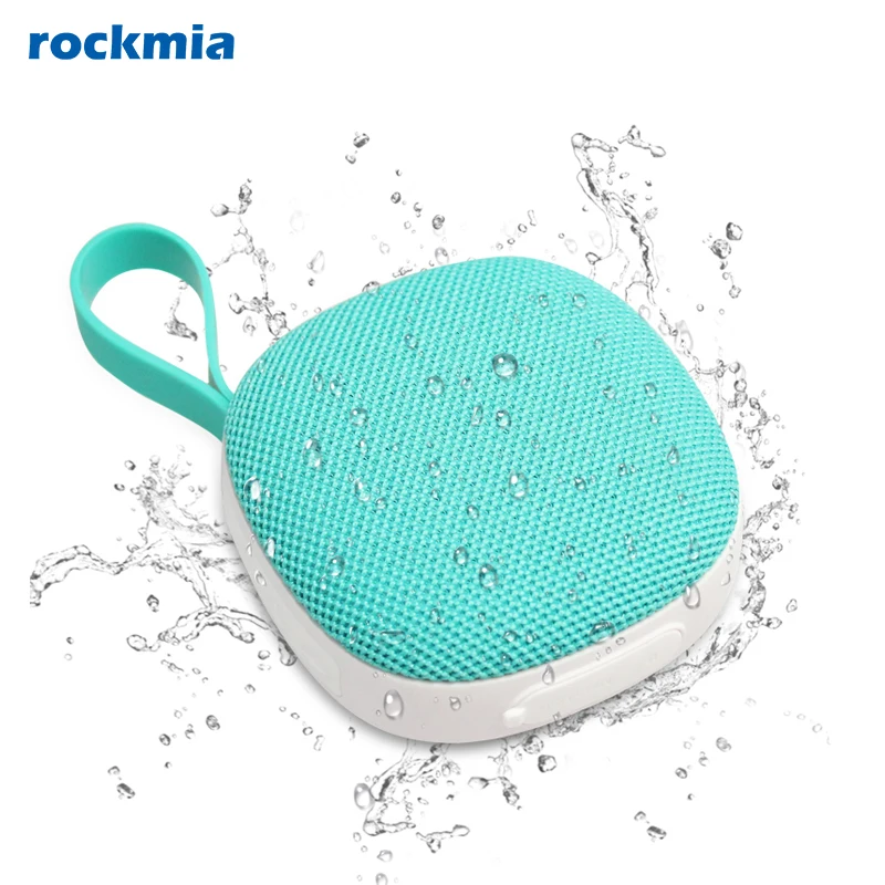 Rockmia EBS-303 미니 휴대용 원단 메쉬 스피커, 블루투스 5.0 자석 기능, 방수 서브우퍼, TF 카드 플레이어 선물, 5W