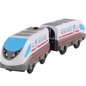 

Electric Train Toy for Children Remote Control Electric Train Toy Magnetic Slot Compatible Wooden Track Car Toy Kids Gift