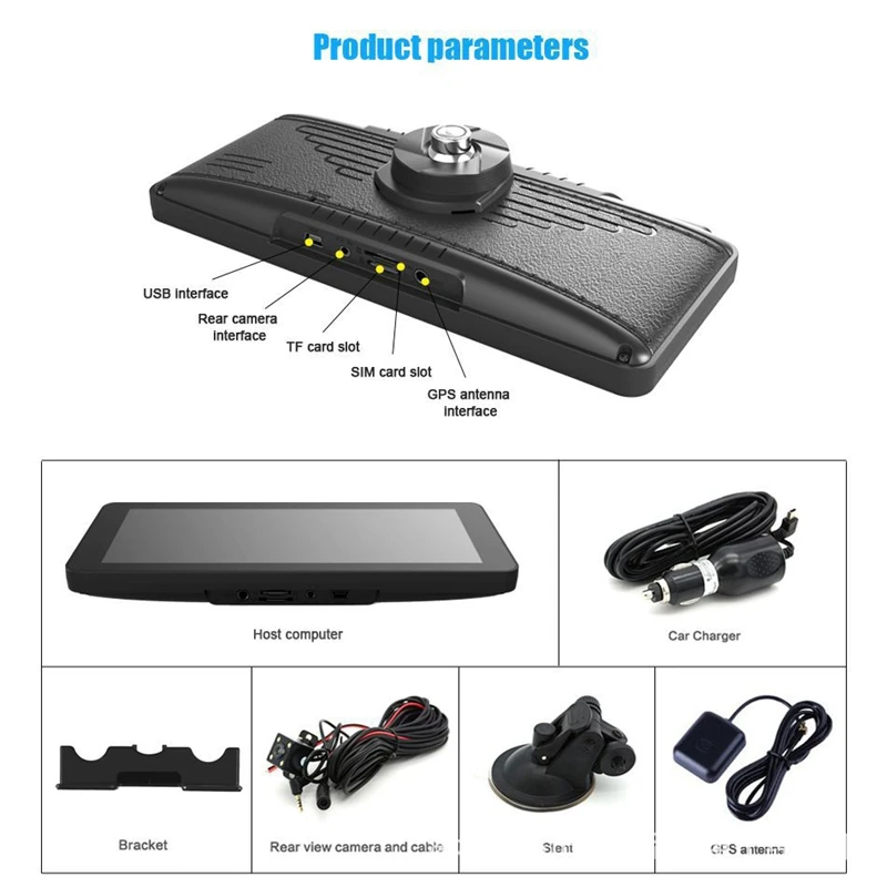 Центральный Рабочий стол 1080P HD 6,86 дюймов 4G WiFi Android навигатор ADAS Bluetooth FM радио Голосовое управление реверсивное изображение Befor