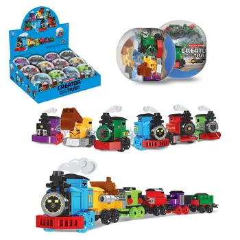 

12PCS Locomotive Building Block Twisted Egg Children's Educational Enlightenment Assembling Small Particle Toy Gift