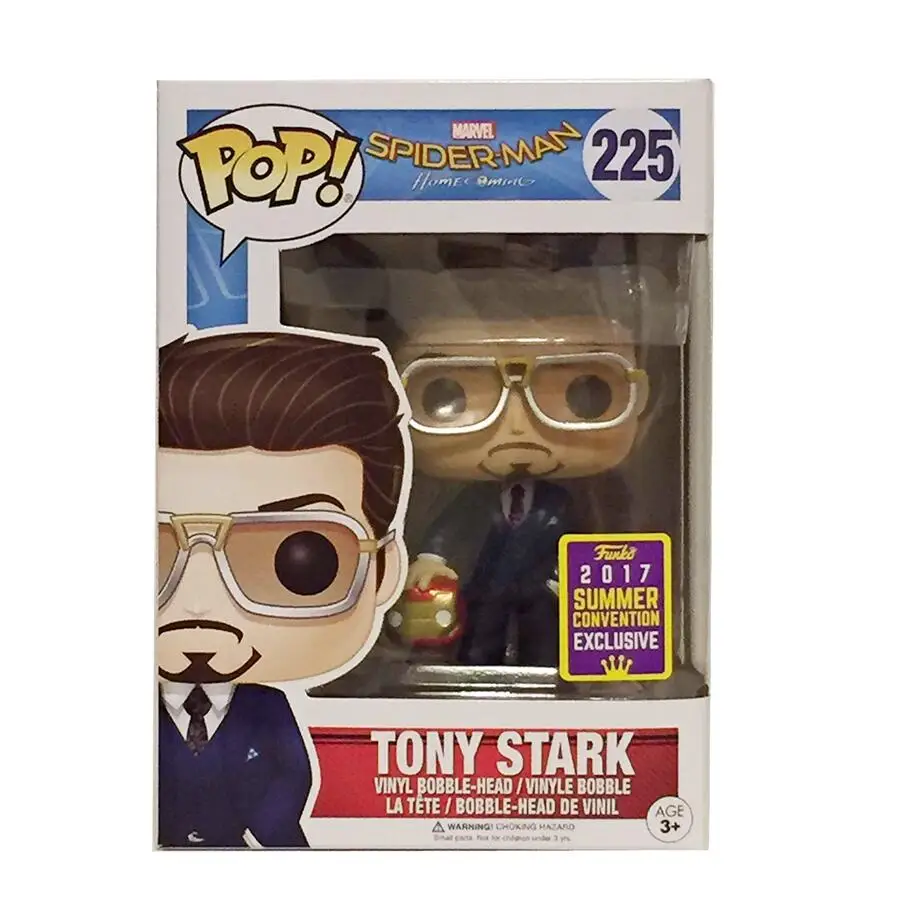 FUNKO POP Marvel Человек-паук Железный человек Тони Старк 225# фигурка игрушки Коллекция Модель игрушки подарок