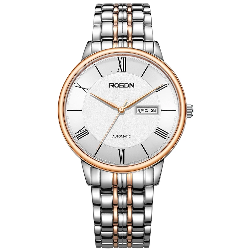 Люксовый бренд ROSDN мужские часы Япония MIYOTA автоматический механический Движение Мужские t часы человек сапфир Водонепроницаемые пары часы R2622M