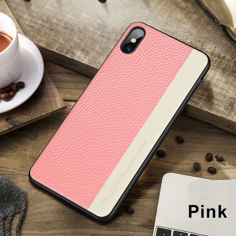 Pink Деловой Роскошный чехол из натуральной кожи для нового iPhone 8 7 Plus X Xs Max XR Phone 360 противоударный полный защитный чехол s Cover - Цвет: Pink