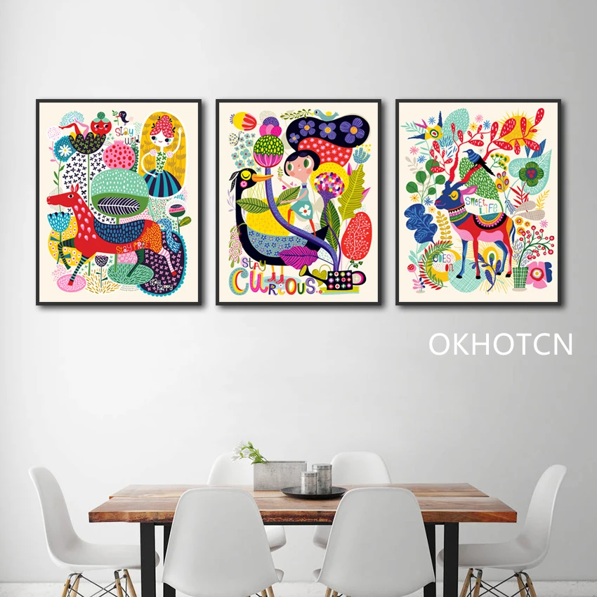 Wall Pictures Modern Watercolor Animal | Paintings Posters Watercolor - Art  Poster - Aliexpress