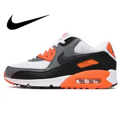 Оригинальный Nike Оригинальные кроссовки Air Max 90 Для мужчин кроссовки Удобные Спорт на открытом воздухе дышащие кроссовки из сетки 537384-128