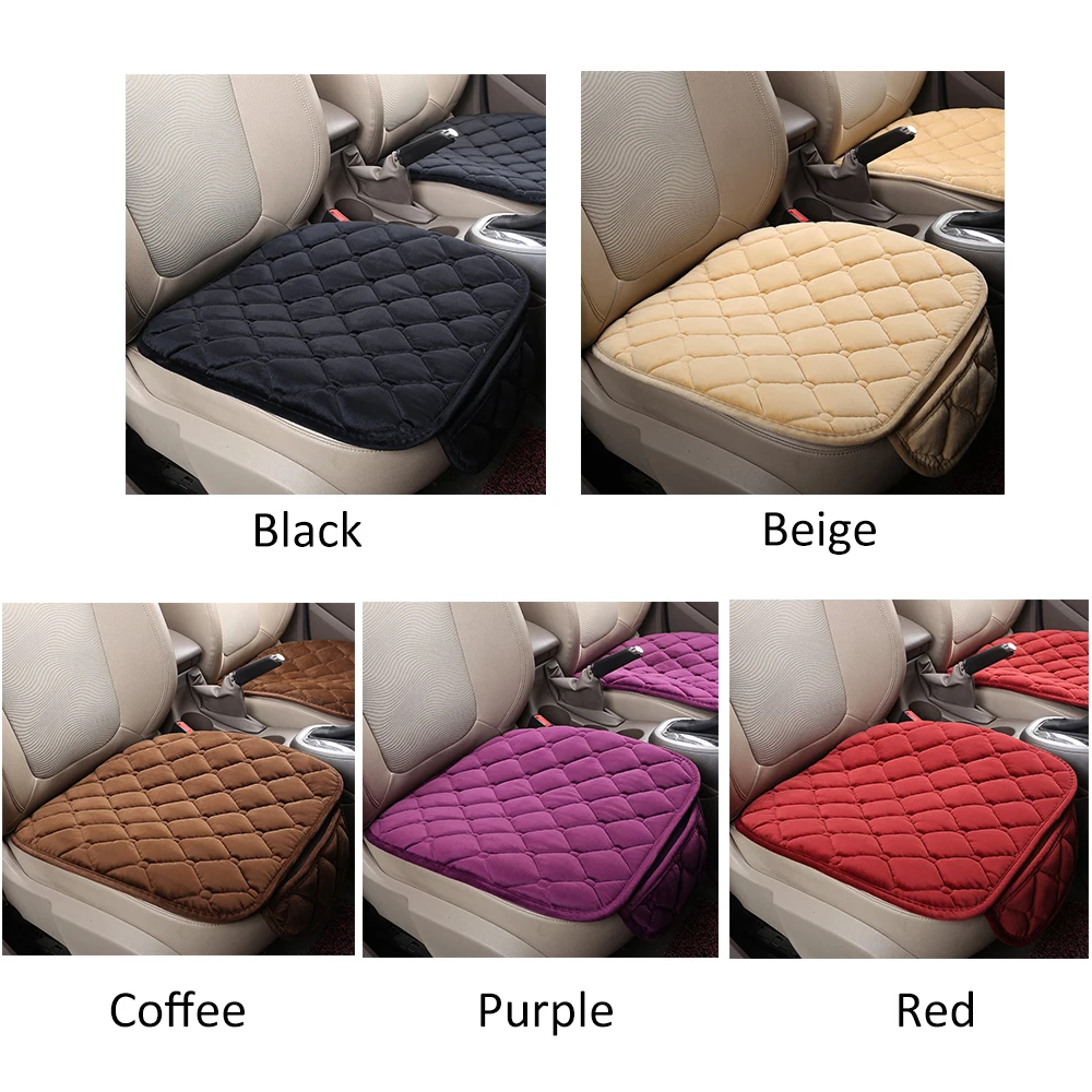 5 цветов зимние плюшевые теплые Нескользящие автомобильные чехлы для сидений авто в клетку защитный коврик автомобильные аксессуары универсальный размер