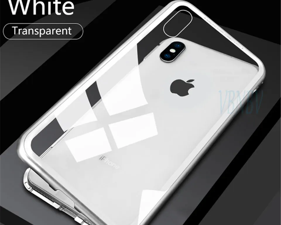 VBNBV металлический магнитный чехол для iPhone 11 Pro Max XR XS MAX X из закаленного стекла, задний Магнитный чехол для телефона, чехол для iPhone 8, 7, 6, 6S Plus