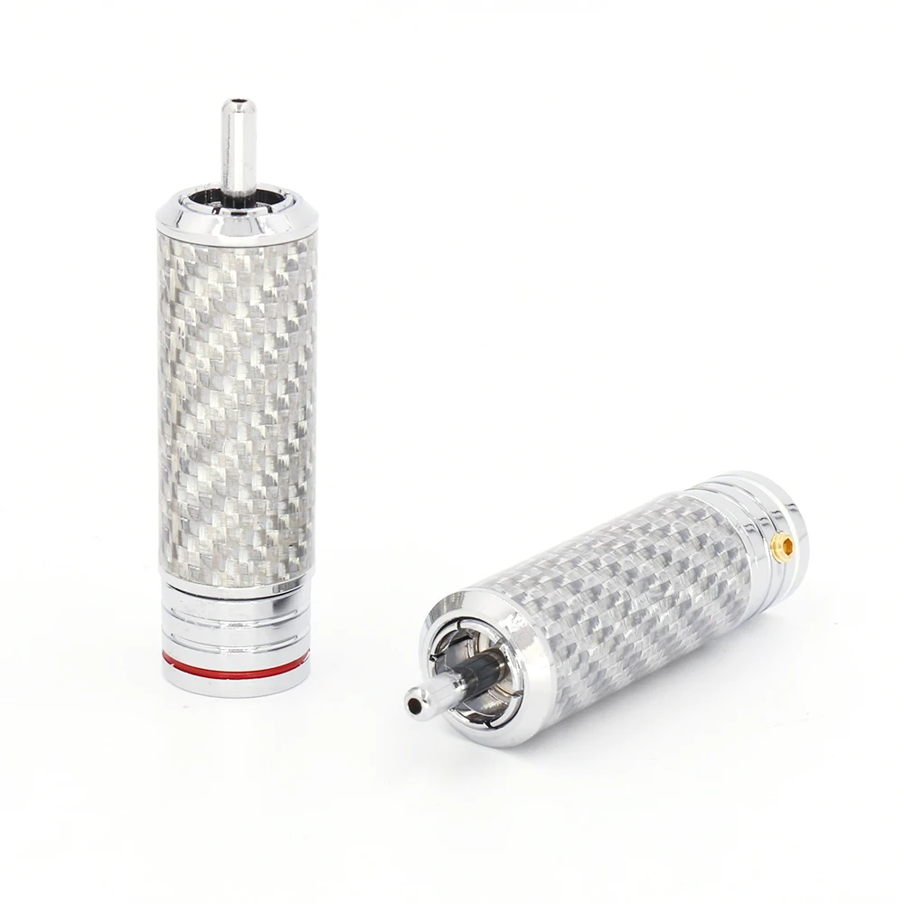 R1720 4 шт. разъем RCA из углеродного волокна с родиевым покрытием для аудиокабеля