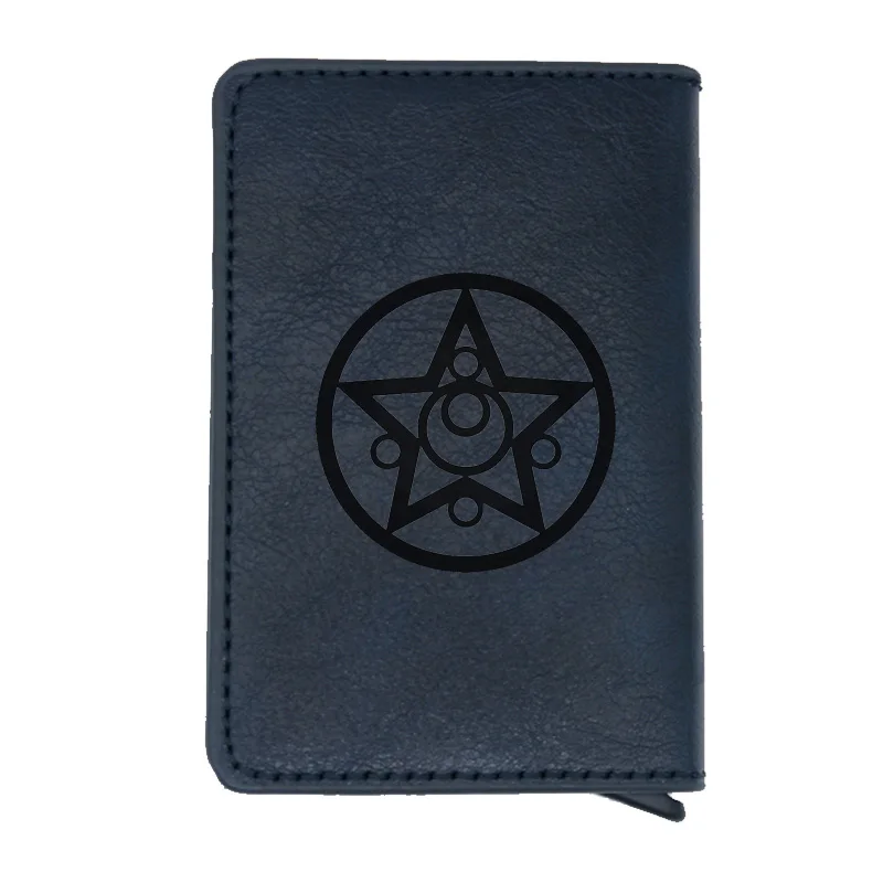 Fashion Sailor Moon Symbol Design Rfid Wallet Classic Men Women Credit Card Red Leather Wallets Short Purse