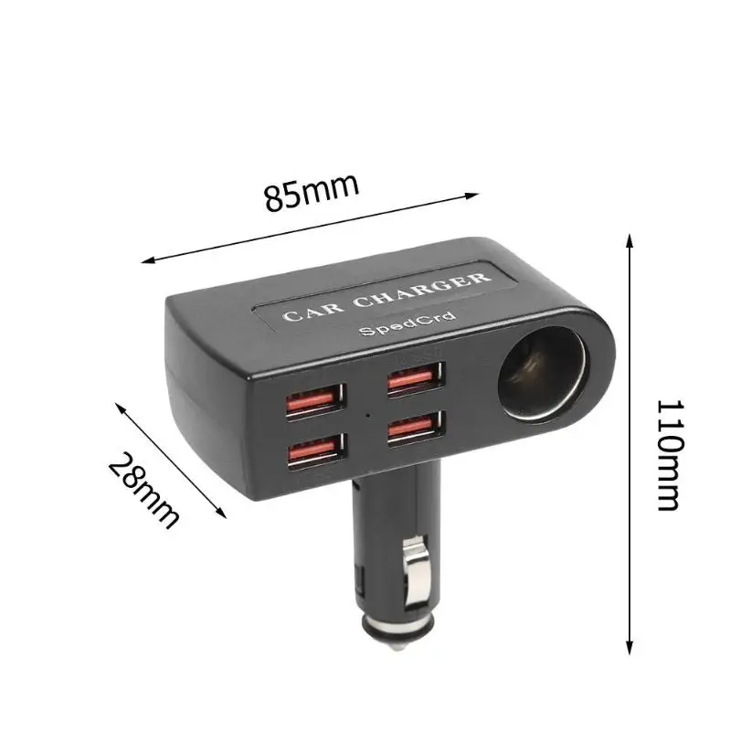 Универсальное автомобильное зарядное устройство 4 USB 3A зарядка четыре USB дизайн Безопасность Интеллектуальная адаптер чипа гнездо прикуривателя