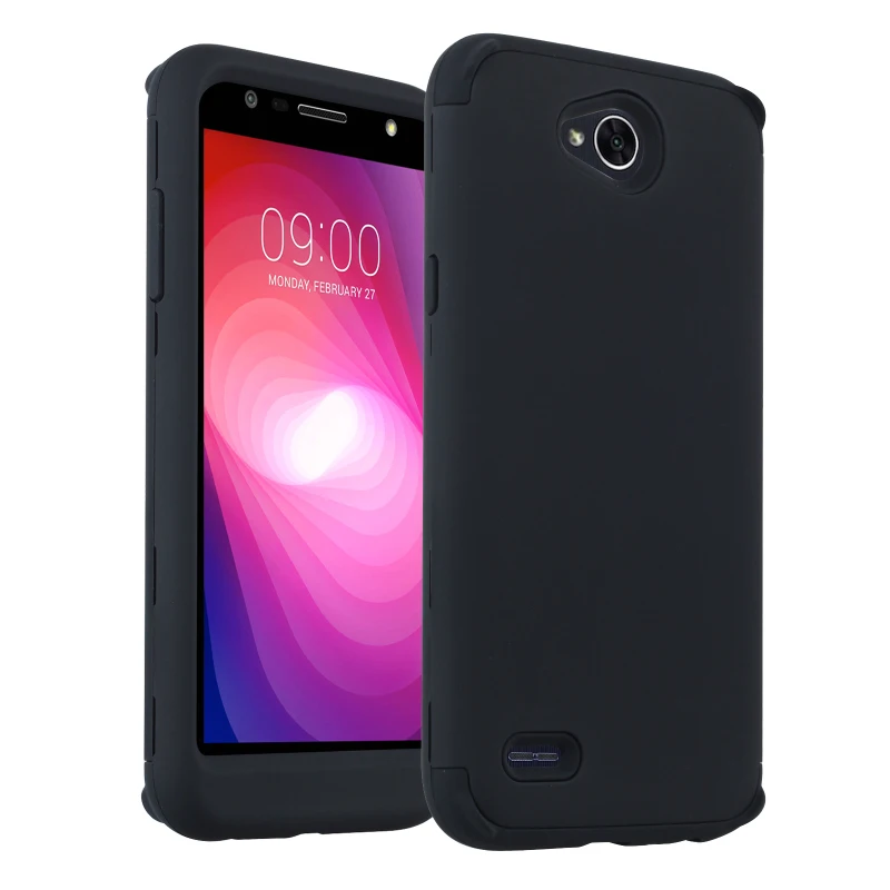 360 полная защита для Coque LG X Power 2 чехол телефона Silicon двухслойный пластиковый