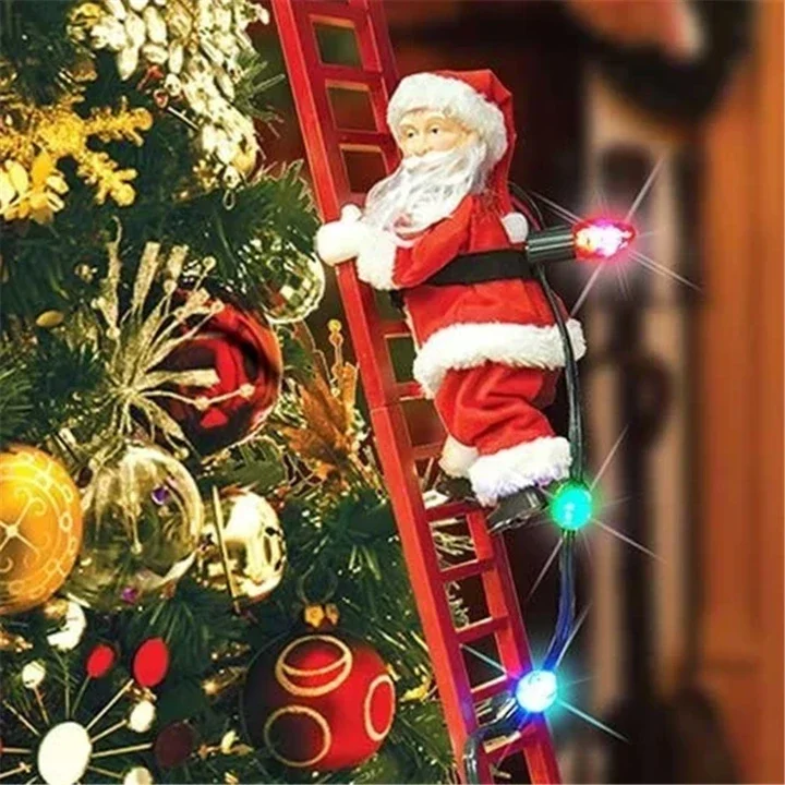 

Santa Claus Climbing Ladder Electric Ladder Santa Claus Doll Santa Claus Kid Toy Children Christmas Gifts Christmas Tree Decors