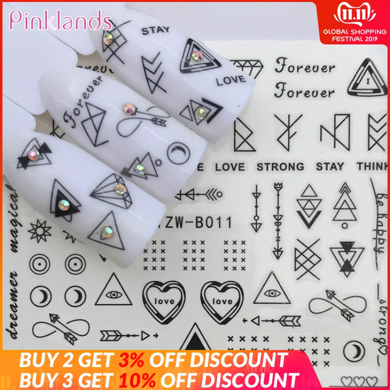 

Water Nail Stickers Rabbit Triangle Dandelion Skeleton Water Transfer Nail Art Decals Manicure Nail Decoration Stickers