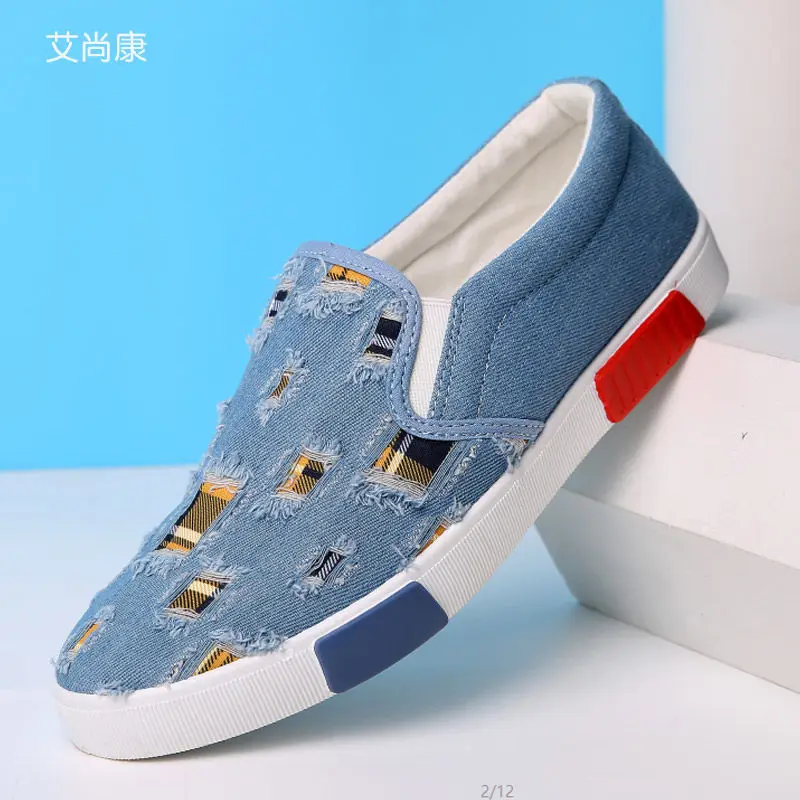 2020 spring new arrival canvas sneakers men's loafers designer Hole boys sneakers flat shoes men