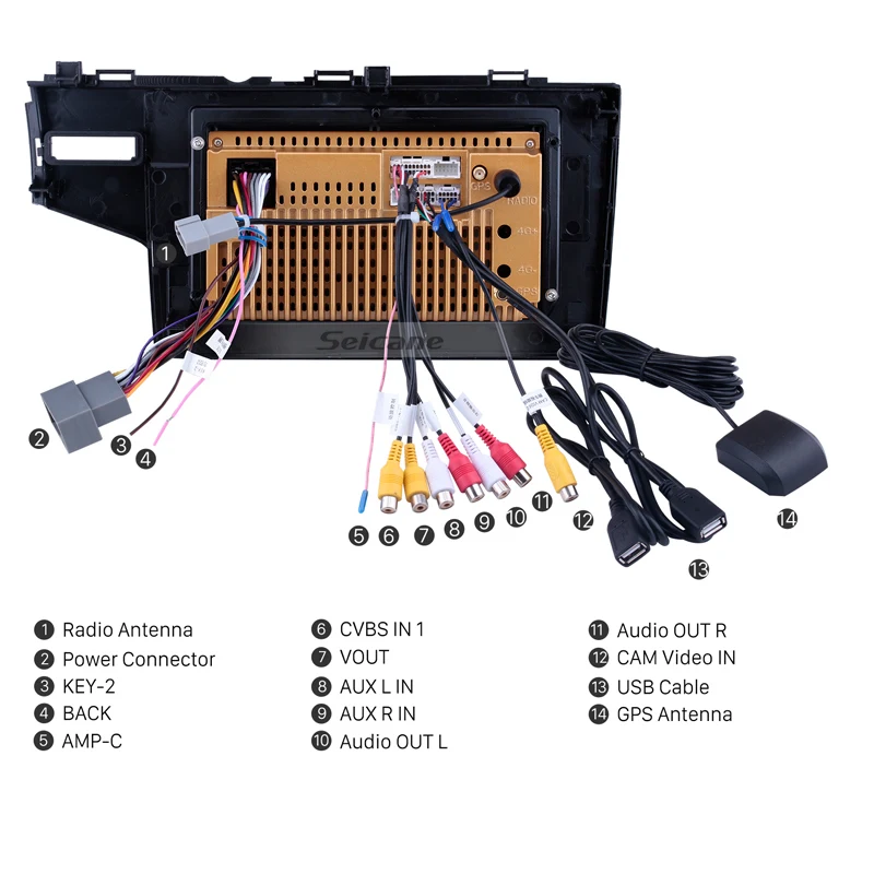  Seicane GPS Autoradio HD Touchscreen Car Radio Audio Android 10.0 for 2014 2015 HONDA JAZZ/FIT (RHD