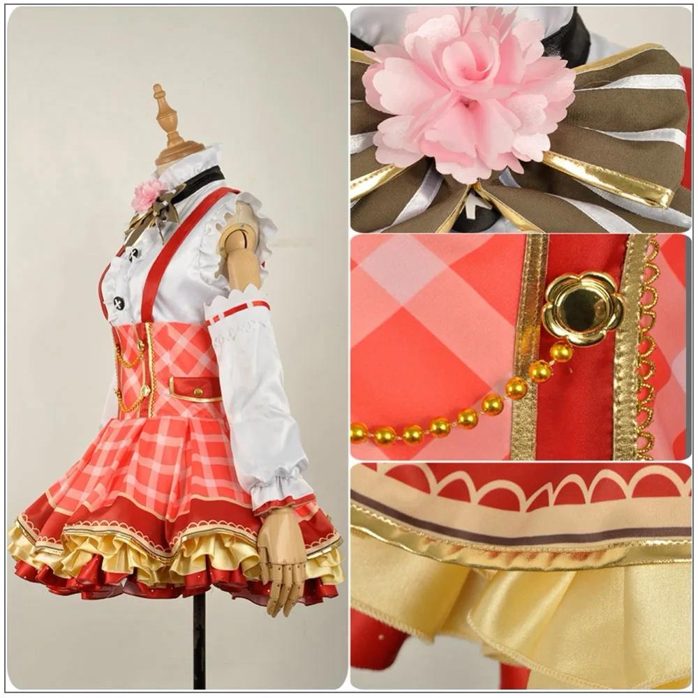 Cosplay Costume Love Live Flowers Awakening Rin Kotori Umi Eli Tojo Plaid Dress Adult Women Costume Maid Dress Japanese Bouquet