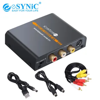 

eSYNiC 720P/1080P Alloy 3RCA with 3.5mm Jack Audio Adapter AV/S-Video to VGA Converter for NES SNES N64 PS2 PS3 Monitor Project