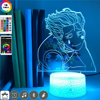 

3d 7 Colors Hisoka HUNTER X HUNTER Night Light for Anime Light Souvenir Holiday Gifts Party Decoration Led Clock Base Table Lamp