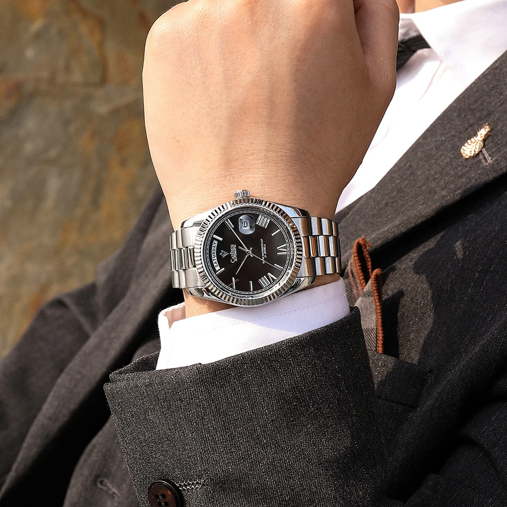 2021 Cadisen Automatic Watch Men Swimming 10Bar Waterproof Screw Crown Japan Miyota 8285 Movement Stainless Steel Case Watches