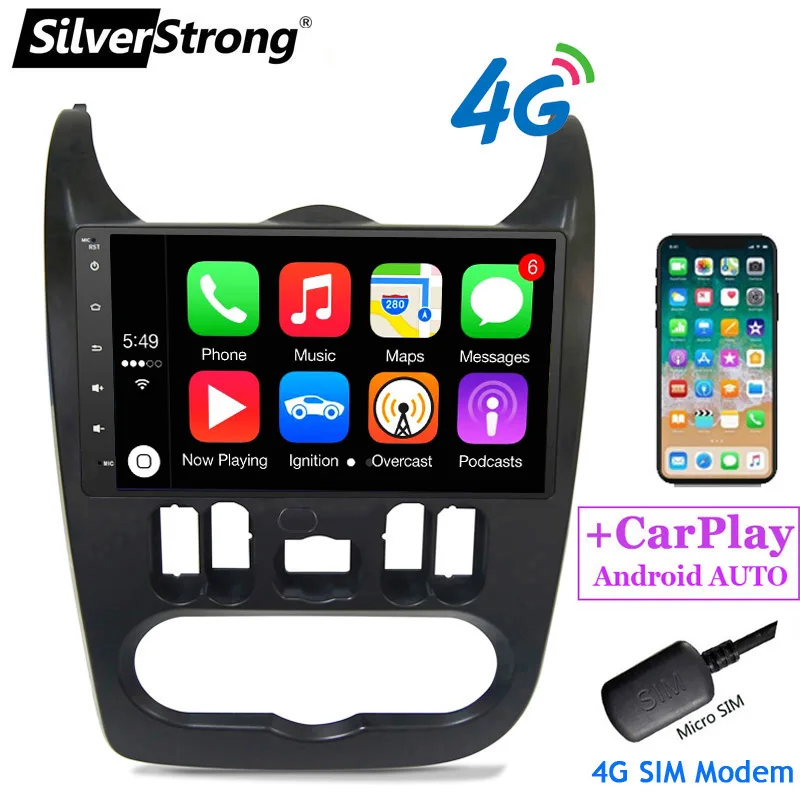 4G модем Android10 автомобильное радио мультимедиа для Renault Logan 1 Sandero Lada Largus Lergus Dacia