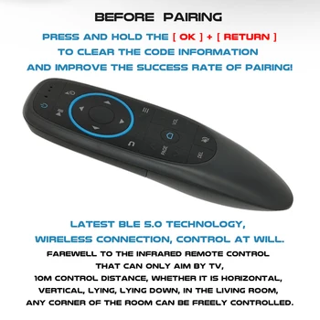

Bluetooth 5.0 Air Mouse 6-Axis Gyroscope 17 Keys Smart Remote Controller Desktop PC Computer Care Accessaries Supplies