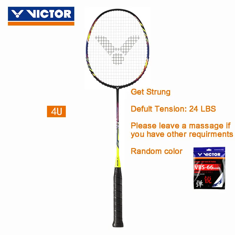 VICTOR оригинальная ракетка для бадминтона Hypernano X series control Высококачественная высокопрочная углеродная ракетка HX-90 - Цвет: 4U get strung VBS66N