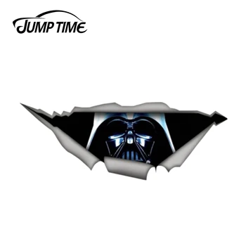 

Jump Time 13cm x 4.8cm Darth Vader Funny Sticker Torn Metal Decal Wild Animal Car Stickers Window Bumper 3D Car Styling