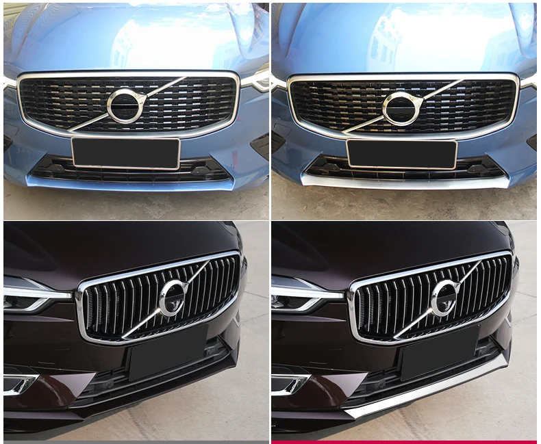 Для Volvo XC60- из нержавеющей стали передний бампер уплотнительная прокладка полосы декоративное покрытие автомобиля Стайлинг Аксессуары 1 шт